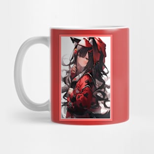 Aesthetic Anime Red White Rosa Black | Quality Aesthetic Anime Design | Chibi Manga Anime Art Mug